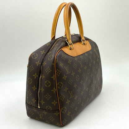 Louis Vuitton Deauville Bowling Vanity Monogram Leather Brown Light Handbag Gold — view 2