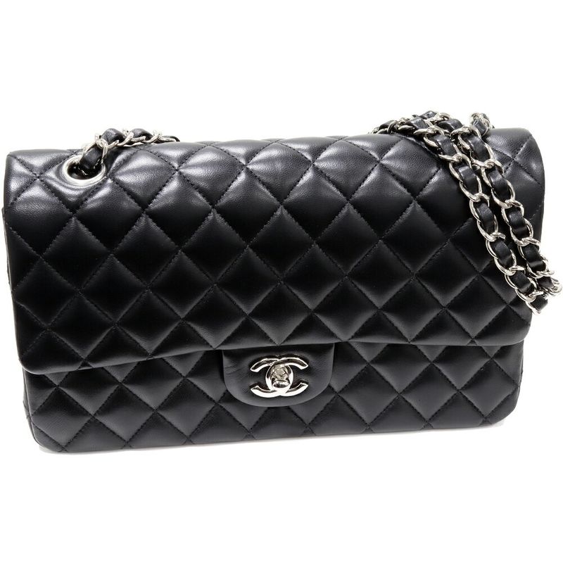 Chanel Handbag Chain Shoulder Bag Matelasse 25 Classic Handbag Lambskin Black