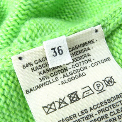 Hermes 23SS Cashmere Cotton Long Sleeve Cropped Knit With Logo Hardware Green