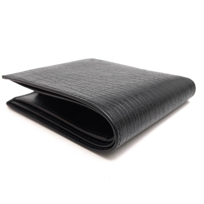 Gucci Wallet Men Leather Genuine Black 04848 Bifold with Coin Purse