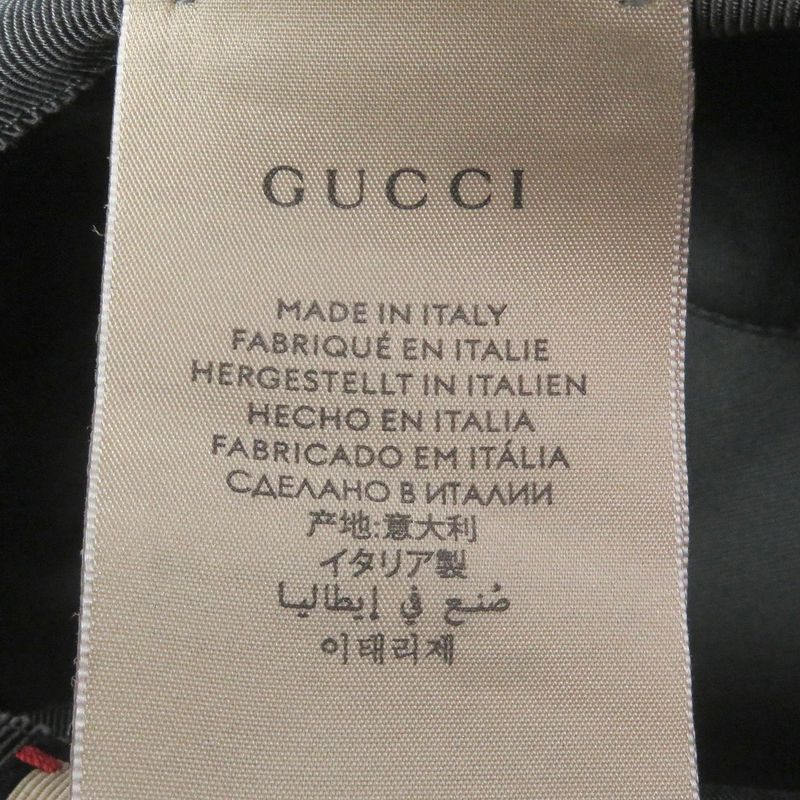 Gucci 627115 Off The Grid GG Logo Leather Piping Bucket Hat Gray S/57cm