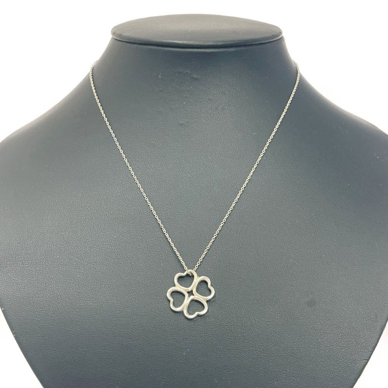 Tiffany & Co Silver Clover Heart Necklace 4.4g 925 Engraved 437566 Necklace
