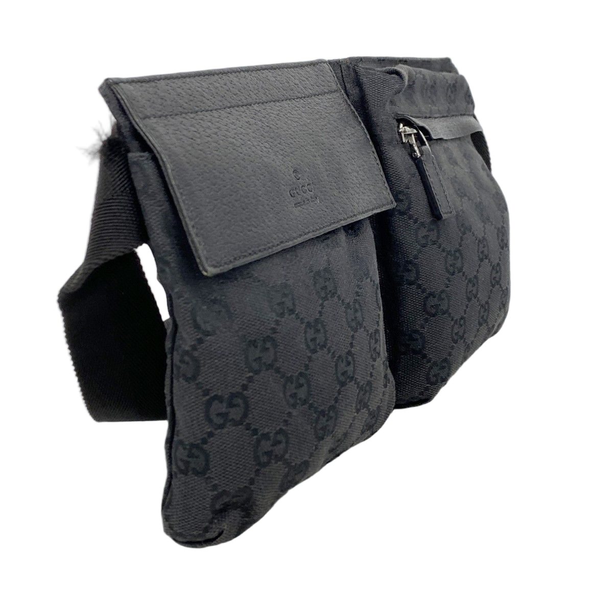 Gucci Waist Bag GG Canvas Black Silver — view 2