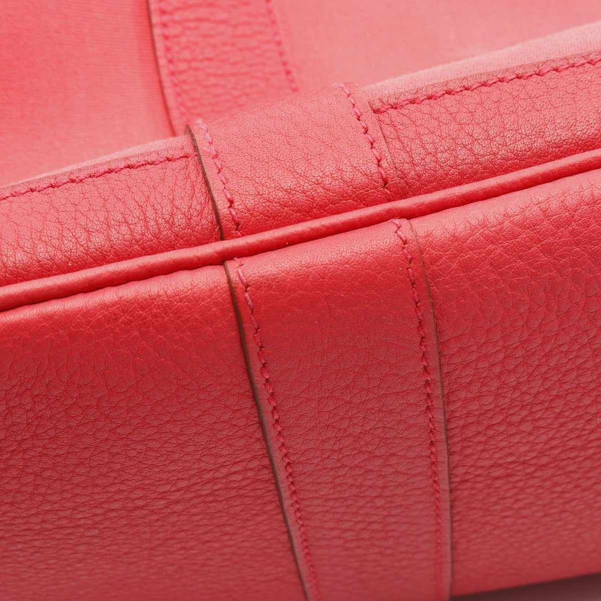 Hermes Tote Garden Party TPM Red Canvas Leather Bougainvillea Pink — view 8