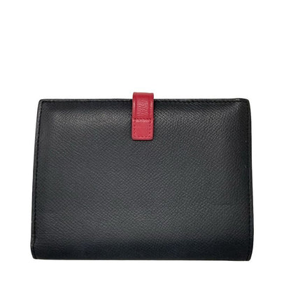 Celine Bifold Wallet Medium Strap Wallet Black And Pink Leather