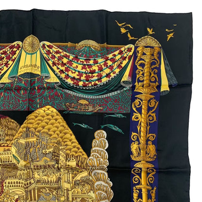 Hermes Carre 90 L Atlantide Atlantis Silk Scarf Black — view 3