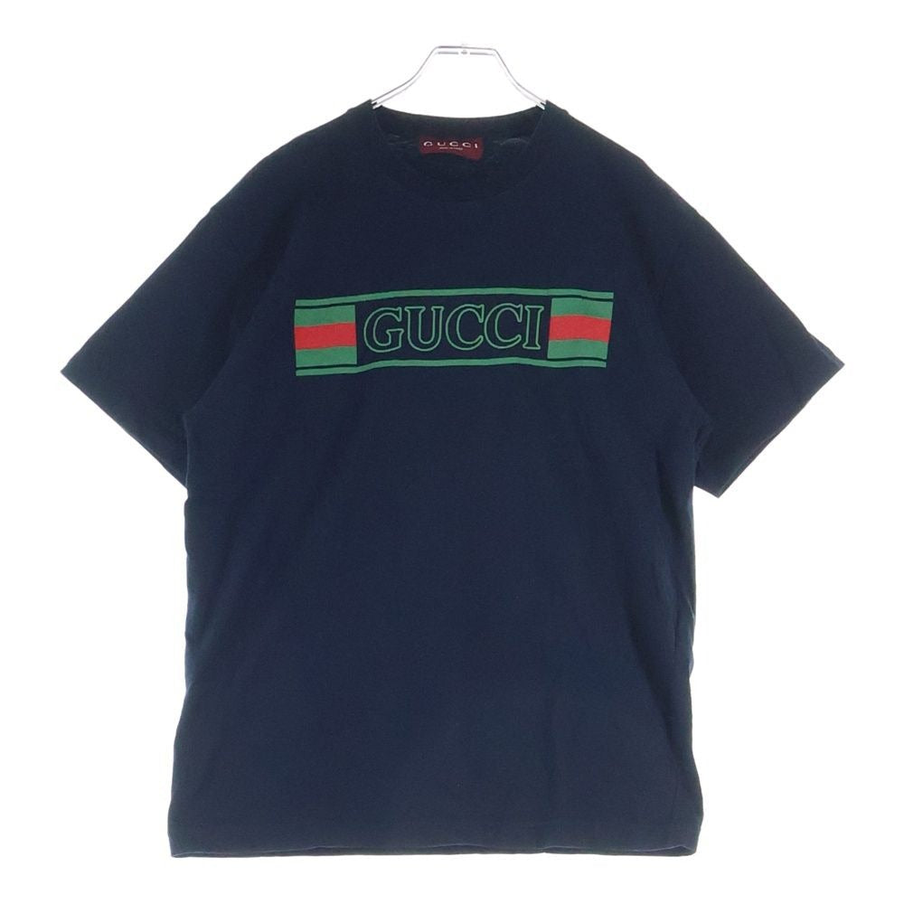 Gucci Front Logo Print Short Sleeve T-Shirt Black