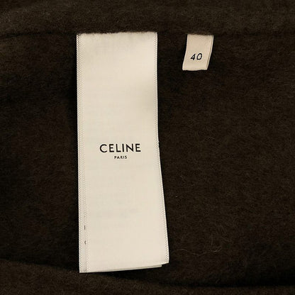 Celine 100% Cashmere Leather No-collar Sadler Coat - 40 - Brown - Women's