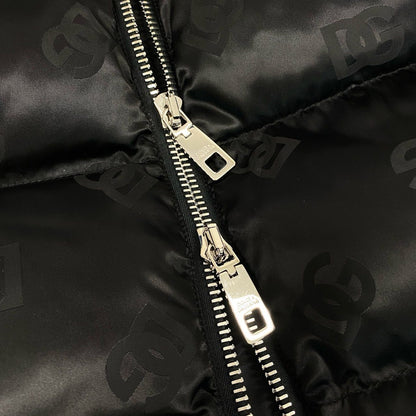 Dolce & Gabbana List Price & DG Logo Patted Satin Jacquard Down Jacket 40 Black — view 12