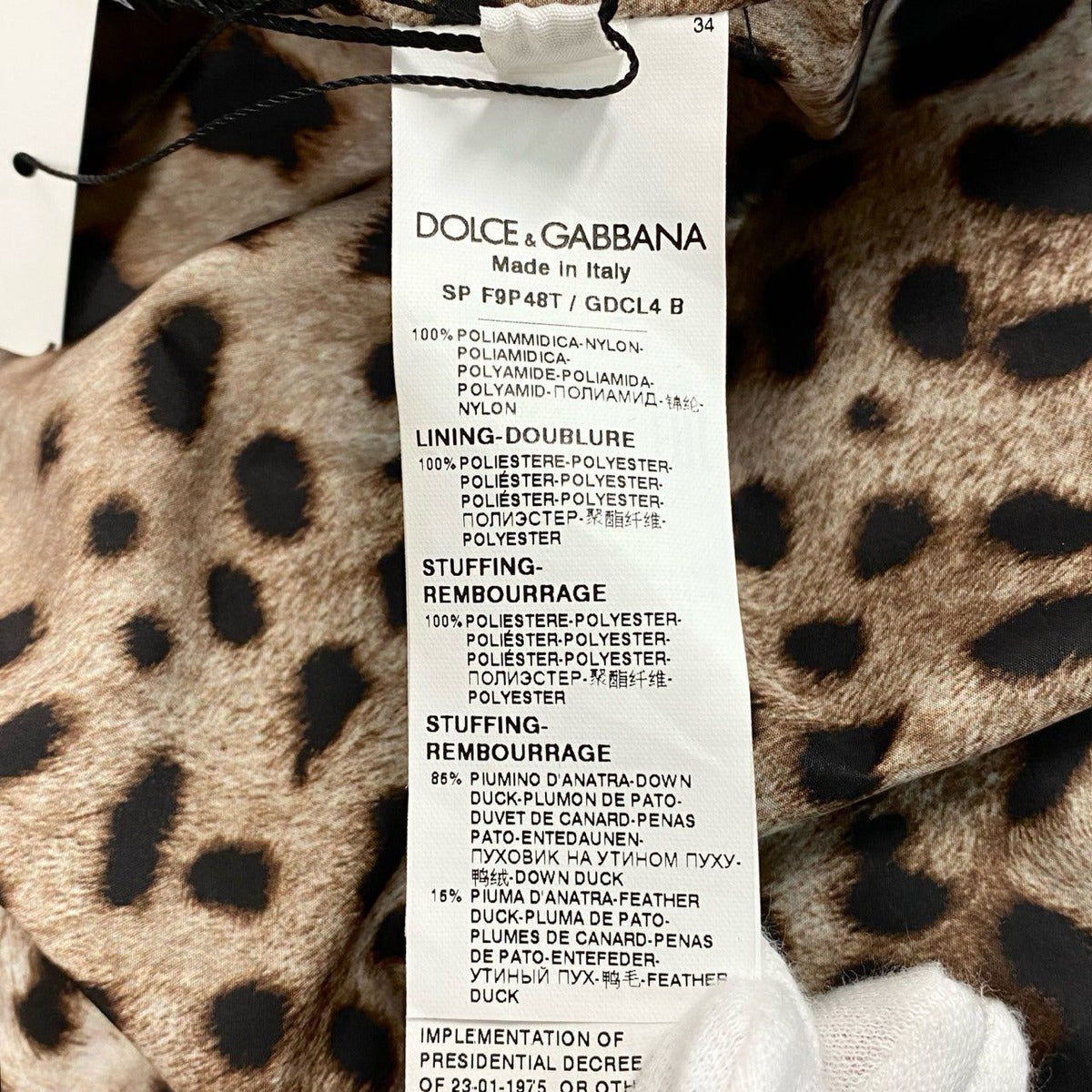 Dolce & Gabbana List Price & DG Logo Patted Satin Jacquard Down Jacket 40 Black — view 14