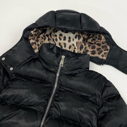 Dolce & Gabbana List Price & DG Logo Patted Satin Jacquard Down Jacket 40 Black — view 8
