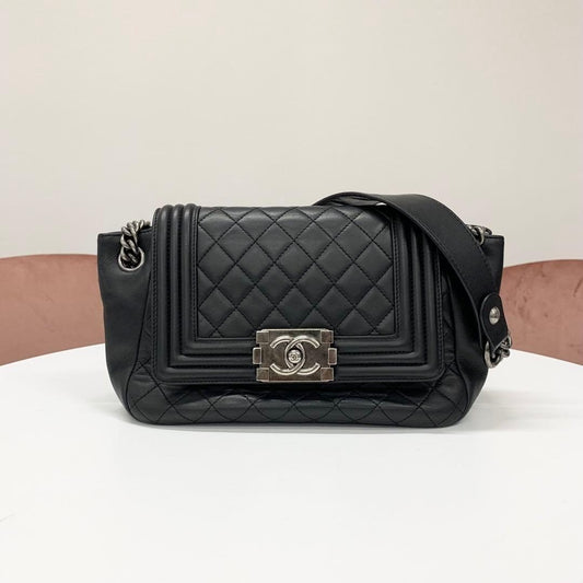 Chanel Quilted CC Logo Lambskin Shoulder Bag