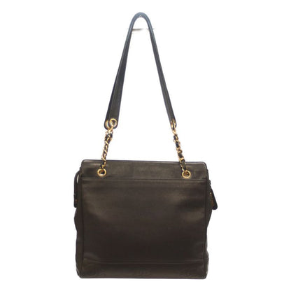 Chanel No 2 Black Caviar Skin Ghardware Triple Coco Chain Tote Chain Shoulder