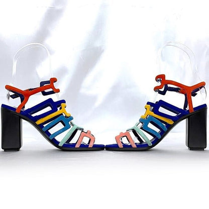 Hermes Sandals Ec21356 Navy Multicolor 141157 z