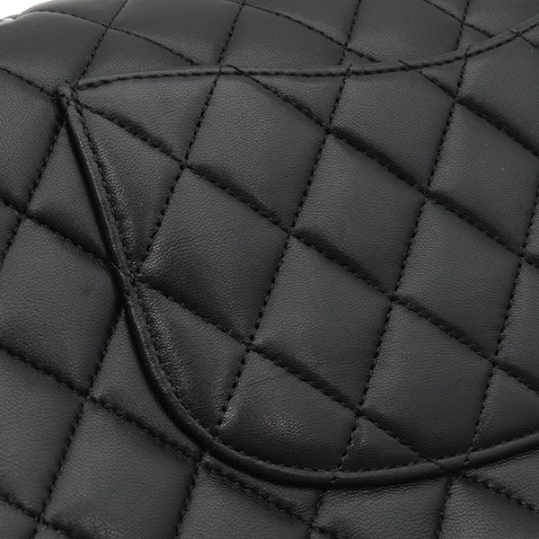 Chanel Shoulder Bag Matelasse 25 Flap Bag Lambskin Black Silver Hardware Black