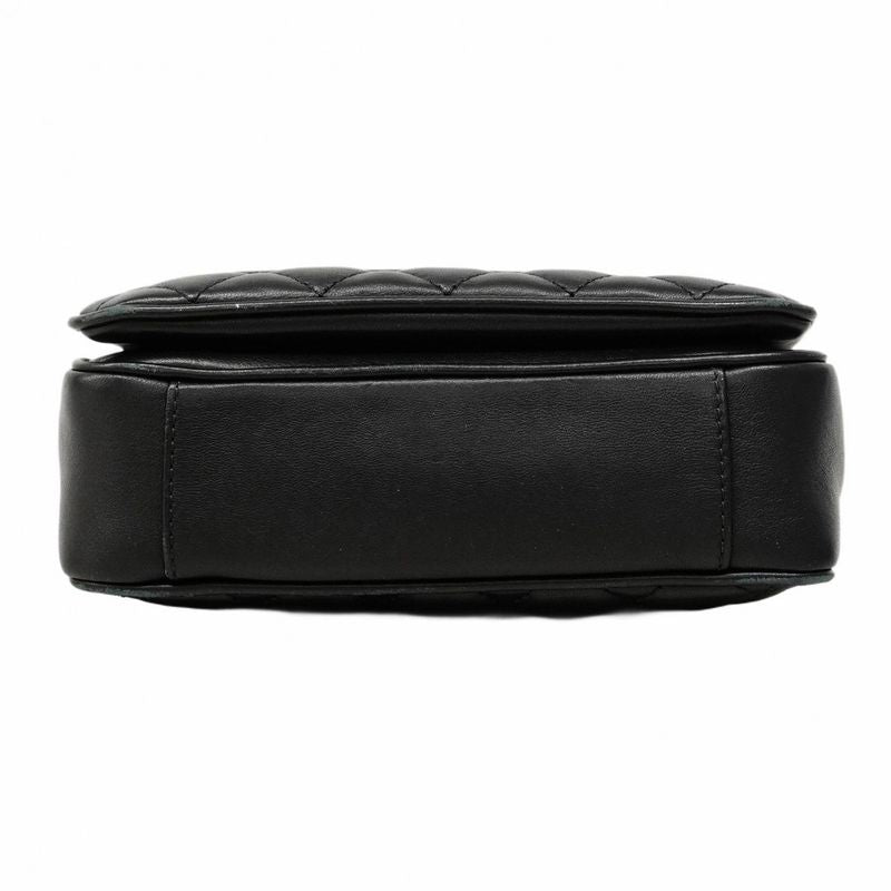 Chanel Shoulder Bag Matelasse Lambskin Black Chien Pan Gold Hardware Women