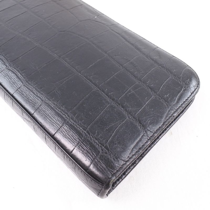 Saint Laurent Paris Round Zipper Shape Push 328558 Cs33e Calf Black Men's Long