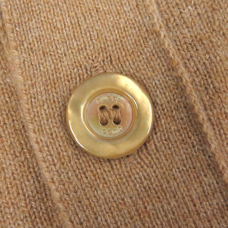 Gucci 20AW 599866 100% Cashmere GG Logo Embroidery Long Sleeves Knit Cardigan