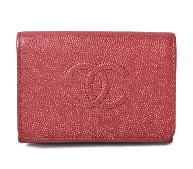 Unused Chanel Mini Wallet Trifold Wallet Caviar Skin Dahl Cles D