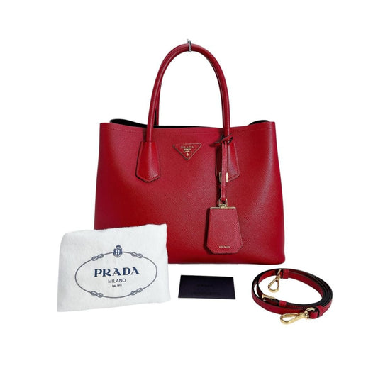 Prada Bn2775 Saffiano Shoulder Bag 2-Way Handbag Red