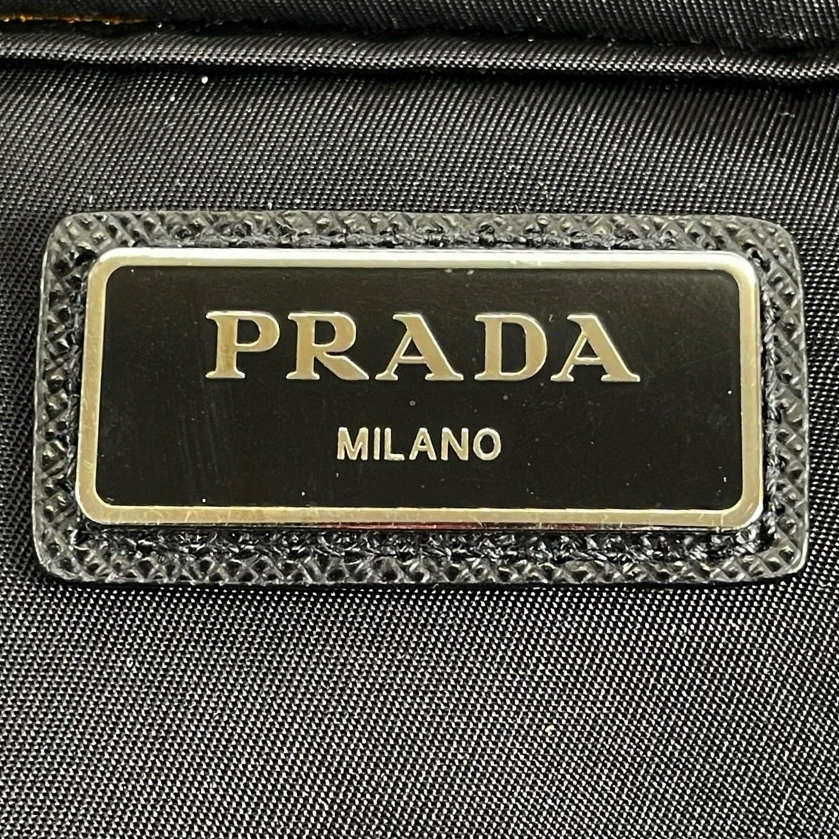 Prada Shoulder Bag Sapphia Leather Bag Black Triangle Logo — view 11