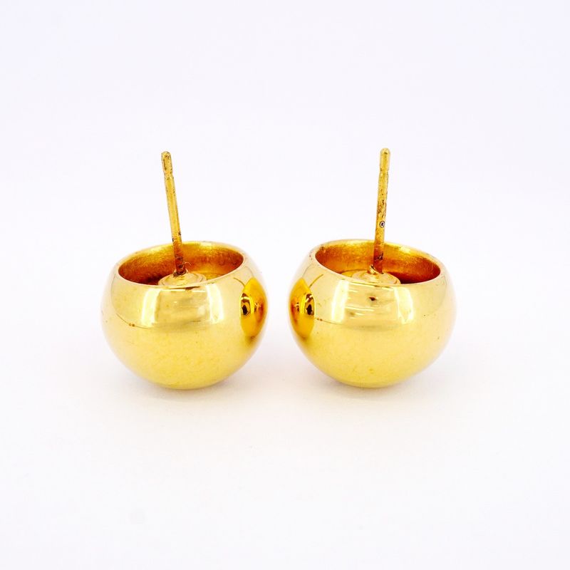 Chanel Earrings Vintage Chanel Logo Ball GP Plated Gold Ladies