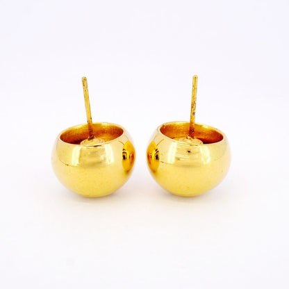 Chanel Earrings Vintage Chanel Logo Ball GP Plated Gold Ladies