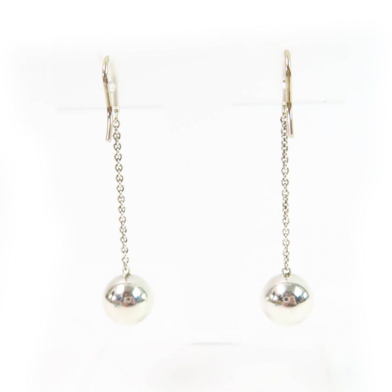 Tiffany & Co Hardware Ball Earrings Accessory Sv925 Silver With Storage Bag