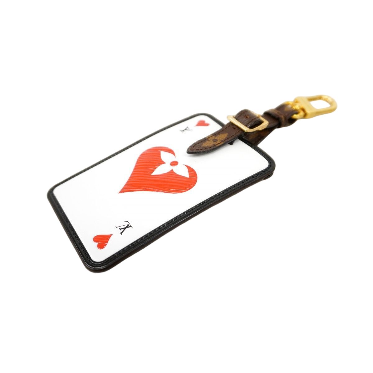 Louis Vuitton Key Holder Charm Game on Bijou Sac Tag Brown White — view 2