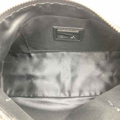 Fendi 8br249 Zucchino Accessory Pouch Mini Bag Canvas Leather Black Women