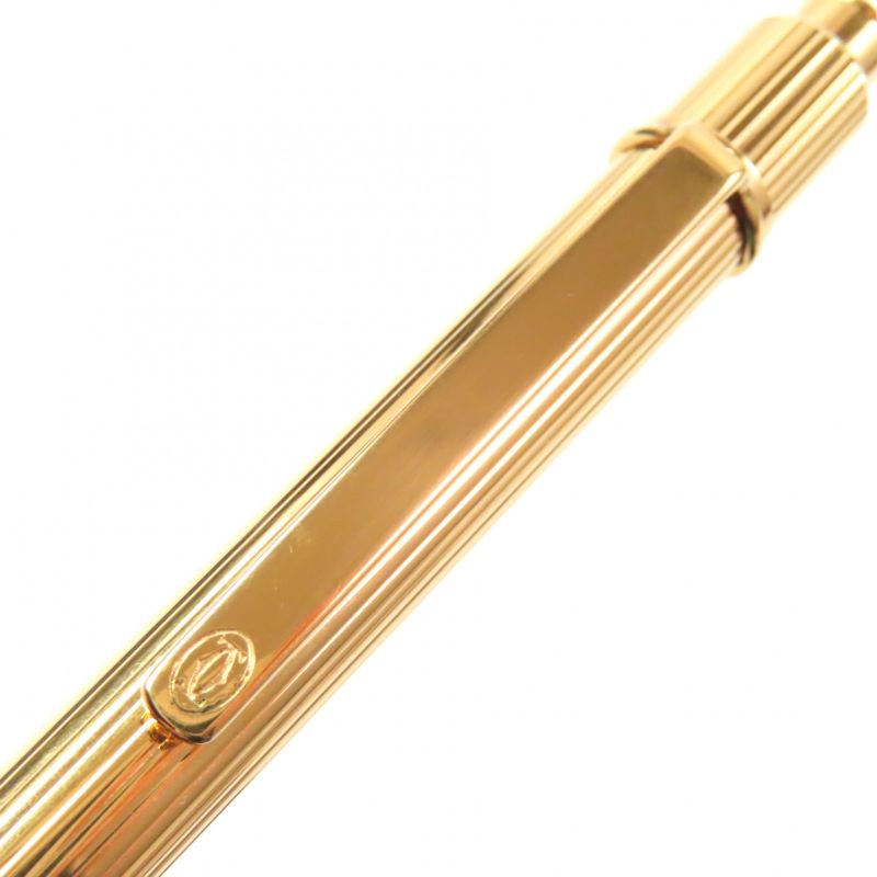 Cartier Must De Cartier Striped Logo Nock Mechanical Pencil Gold