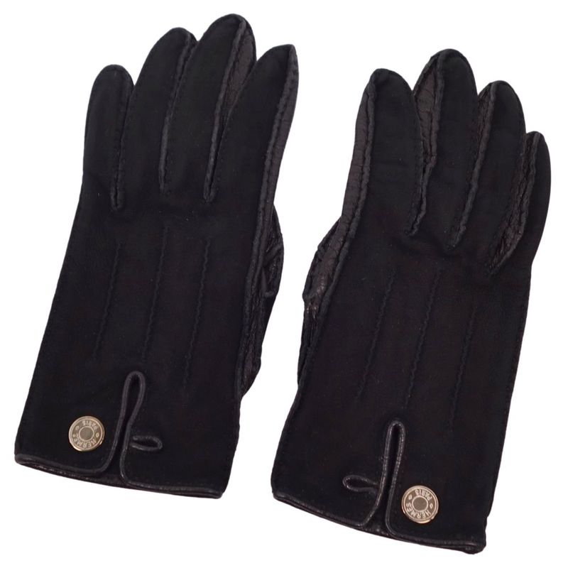 Hermes Gloves Suede Leather Serie Lady