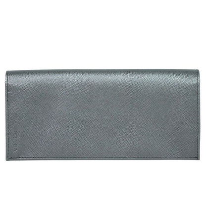 Authentic Prada Saffiano Leather Long Wallet Long Wallet Silver 2m0836 Saffiano