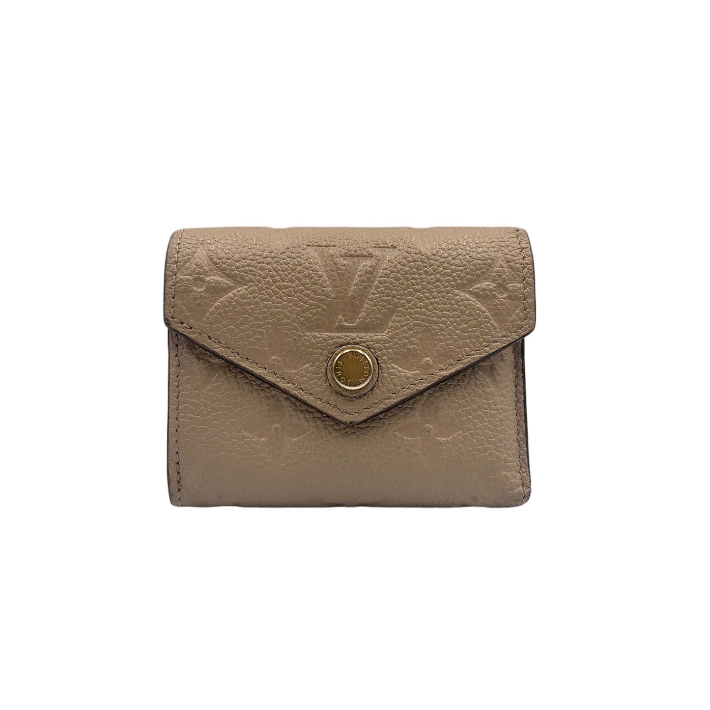 Louis Vuitton Portefeuille Zoe Monogram Empreinte Leather Gray Beige Trifold