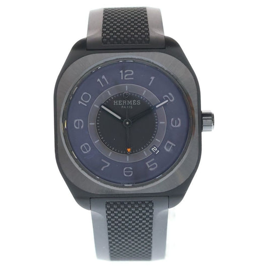 Hermes Black Dial Ti Rubber at Titanium Automatic Watch