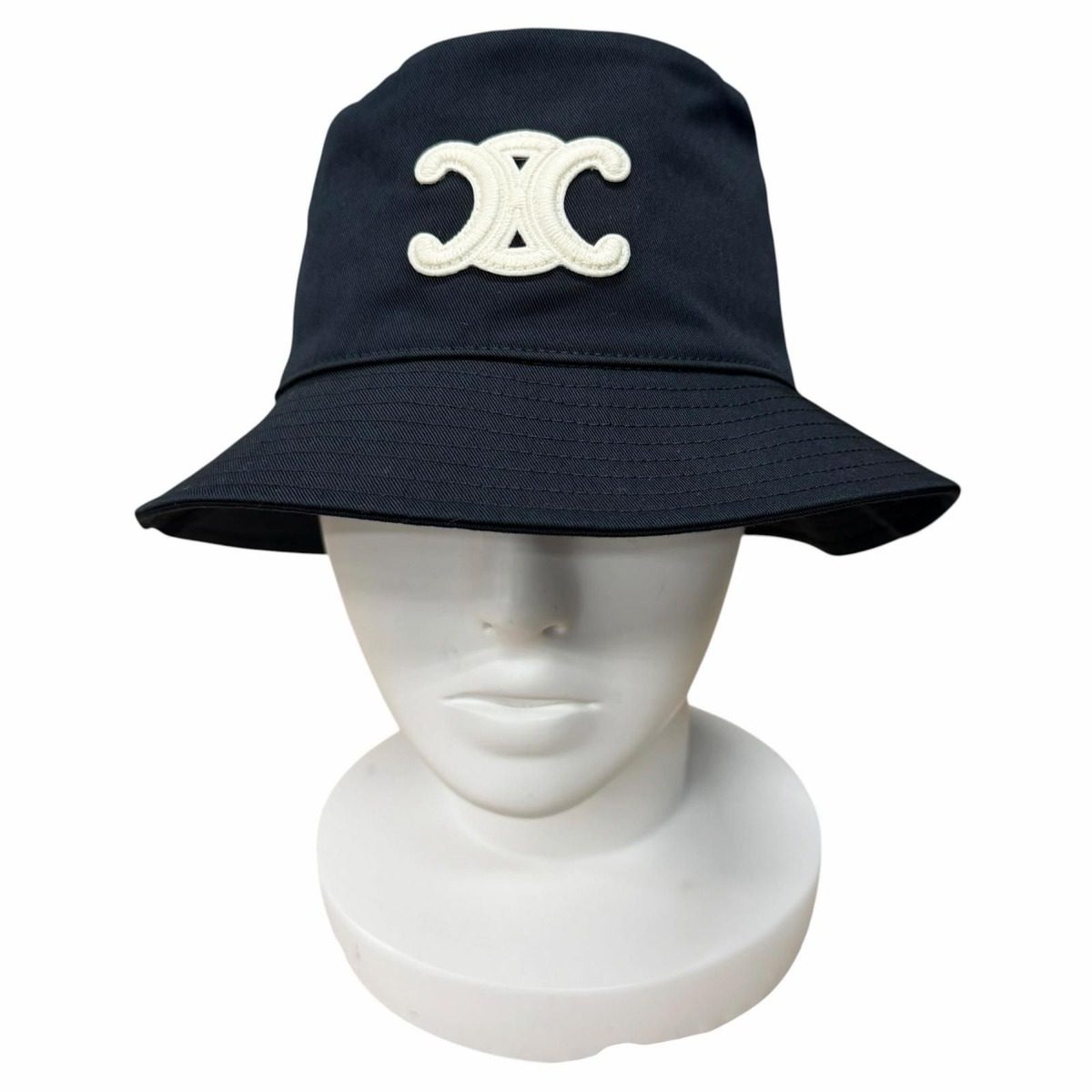Celine Cotton Triomphe Bucket Hat Black