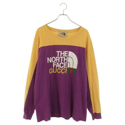 Gucci North Face the Logo Print Bicolor Long Sleeve Top