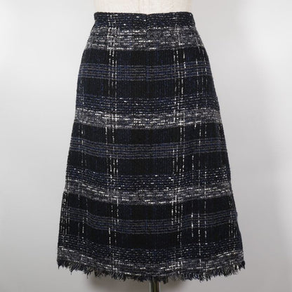 Chanel Tweed 05P P26088v16545 Cotton And Nylon Black/navy Blue Ladies Skirt