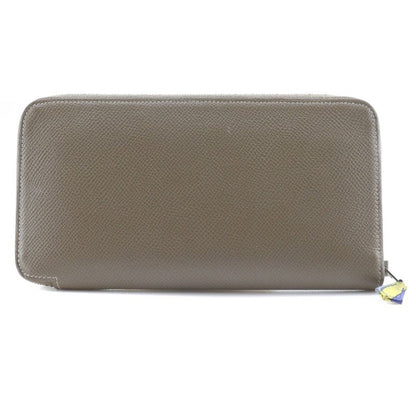 Hermes Azap Long Silk-in Vaux-epson Etoupe Brown □R Ladies Long Wallet