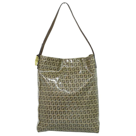 Authentic Fendi Zucchino Shoulder Bag Vinyl Beige Zucchino Bag Pre-owned