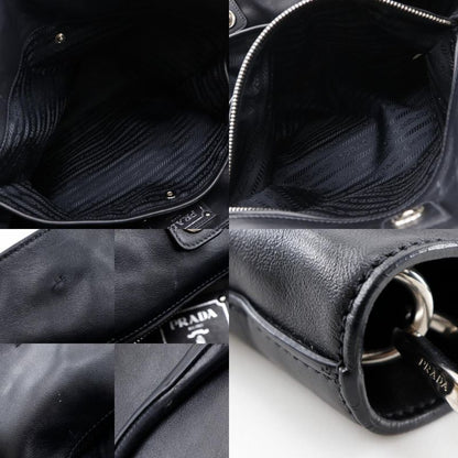 Prada Logo Ws7654 Leather Black Ladies Tote Bag