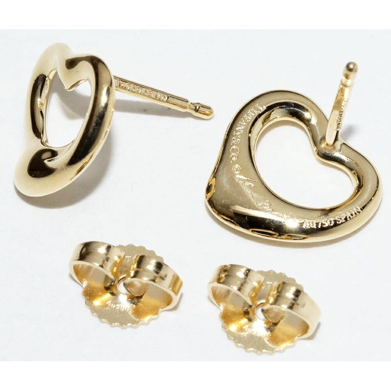 Tiffany & Co Earrings 18K Yellow Gold Elsa Peretti Open Heart — view 4