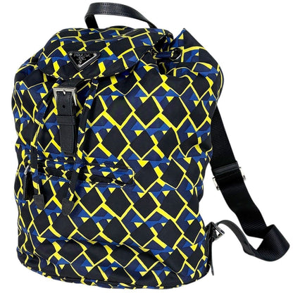 Prada Logo Pret Backpack Nylon Black Multicolor