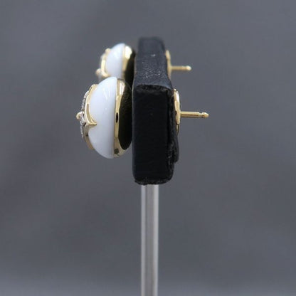 Louis Vuitton Color Blossom Diamond Earrings / White Agate