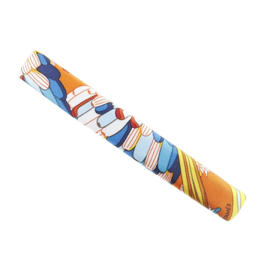 Hermes Silk Orange Multicolor Barrette
