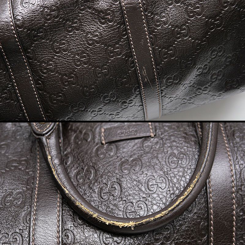 Gucci Boston Bag 206500 Guccissima Brown Travel Large Capacity