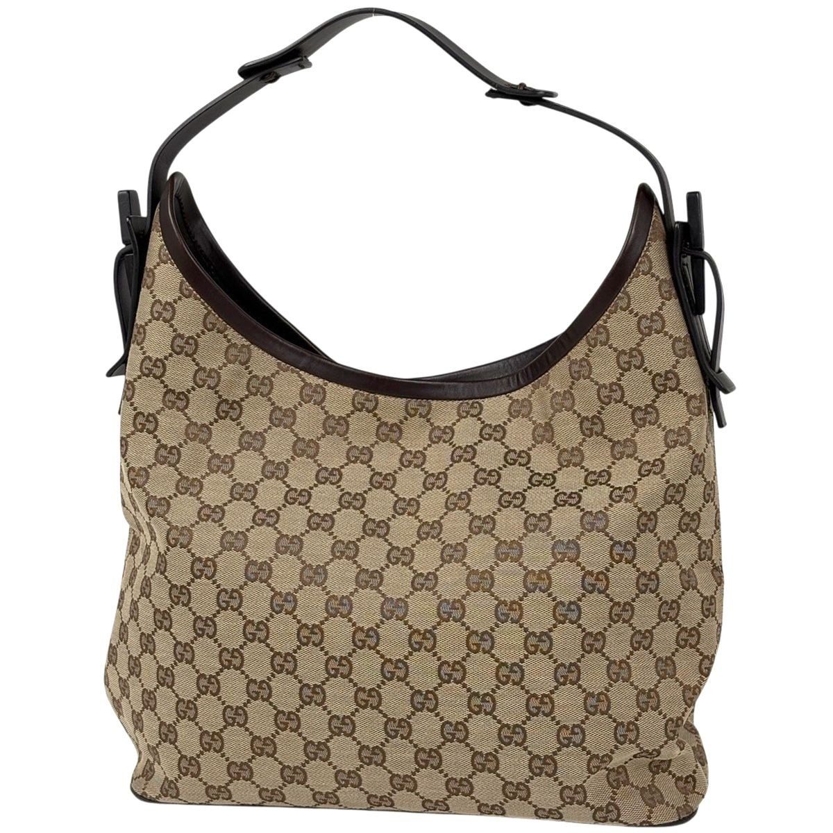 Gucci GG Pattern Shoulder Bag Canvas Brown