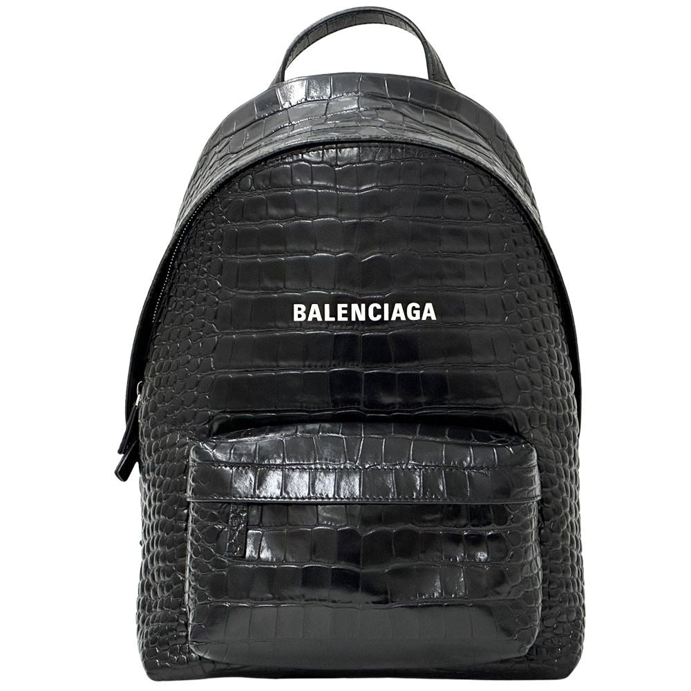 Balenciaga Backpack Embossed Leather Black