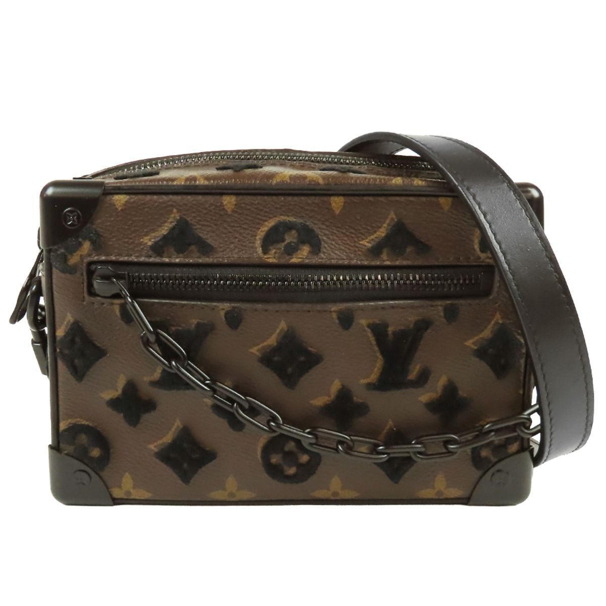 Louis Vuitton Tufting Brown Black Monogram Mini Soft Trunk