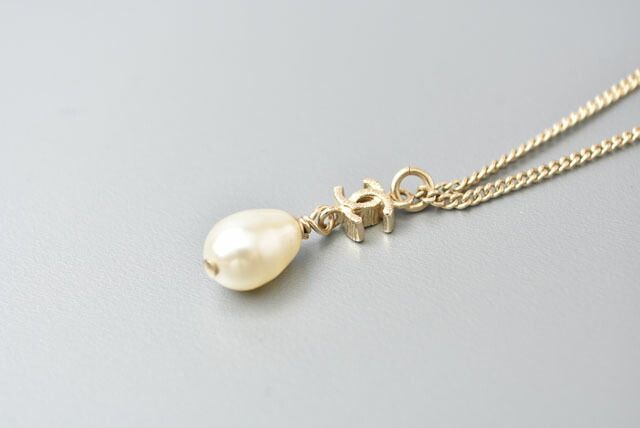 Chanel Necklace Pendant Chanel Coco Mark Pearl Motif Gold